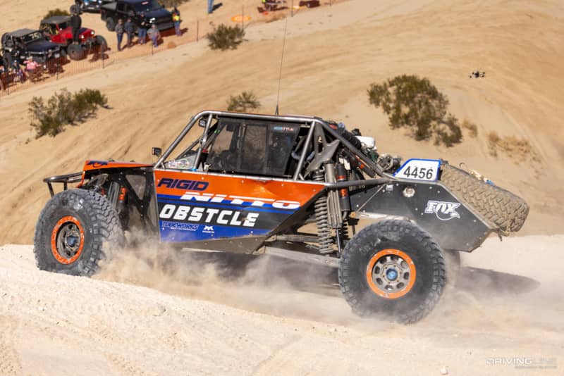 Brett Harrell on a dirt hill off-road racing in 2024 Nitto Race of Kings at King of the Hammers