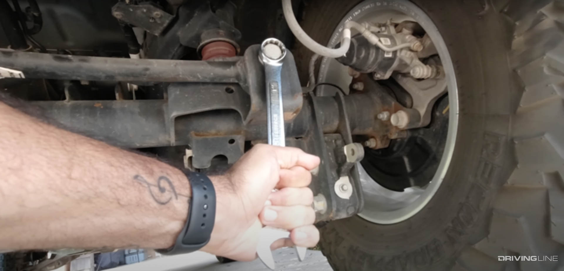tighten suspension bolt on Ford Bronco Raptor