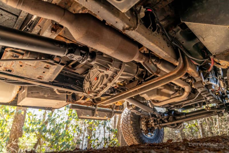 5R110 Transmission and NV271 transfer case bottom view E-450 Ujoint conversion