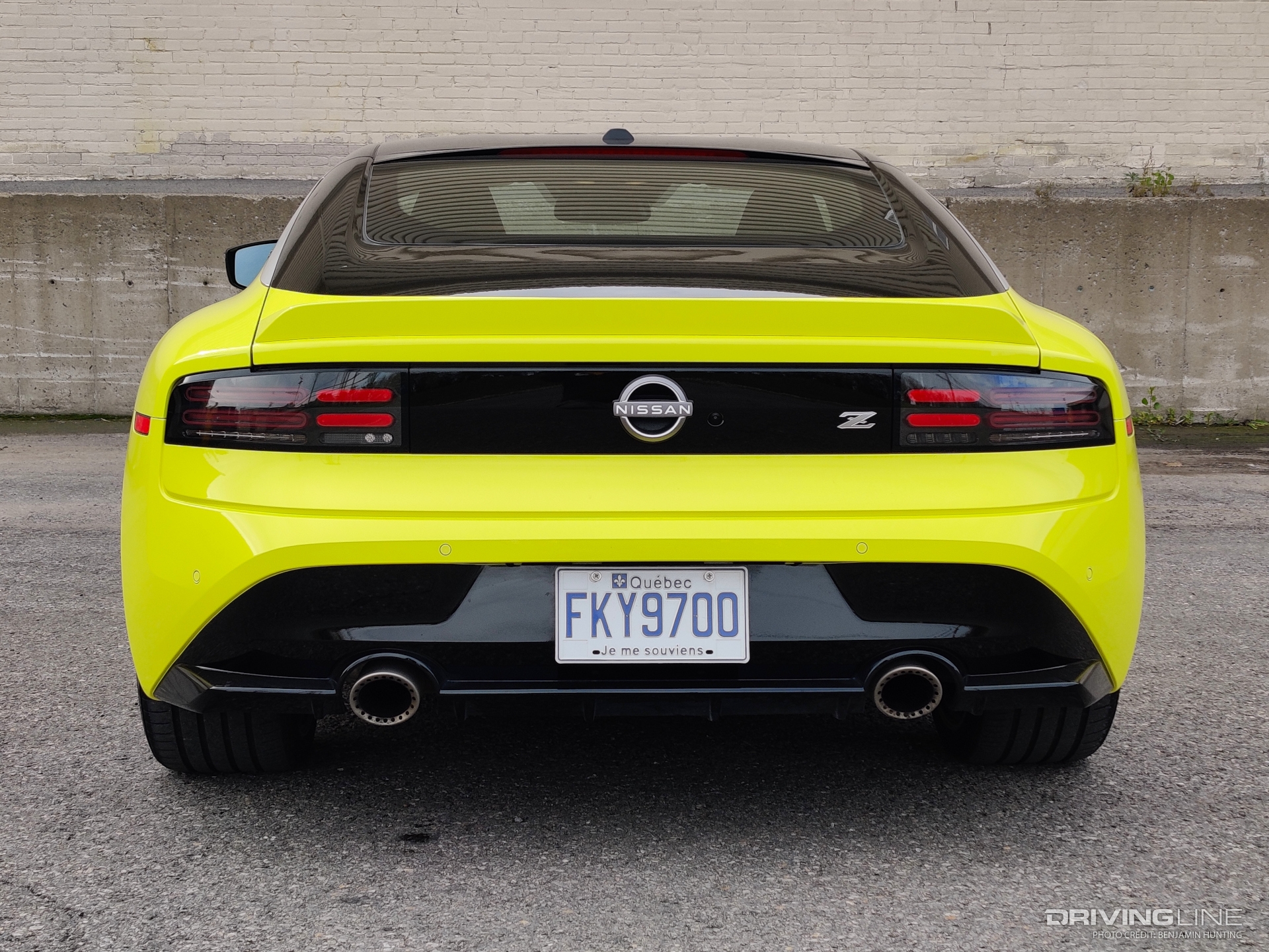 Nissan Z rear view yellow
