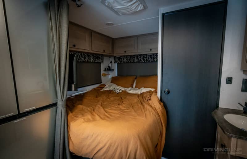 2025 Forest River Sunseeker RV bed and bathroom