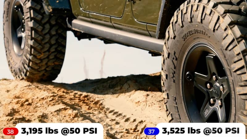 38" vs 37" Nitto Trail Grappler on a Jeep with load ratings for each tire