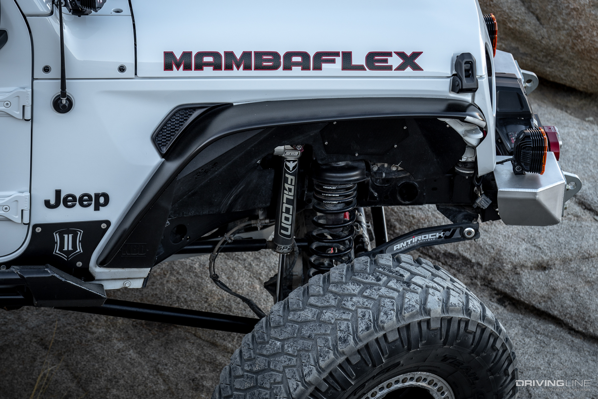 MambaFlex Jeep Wrangler on Rocks