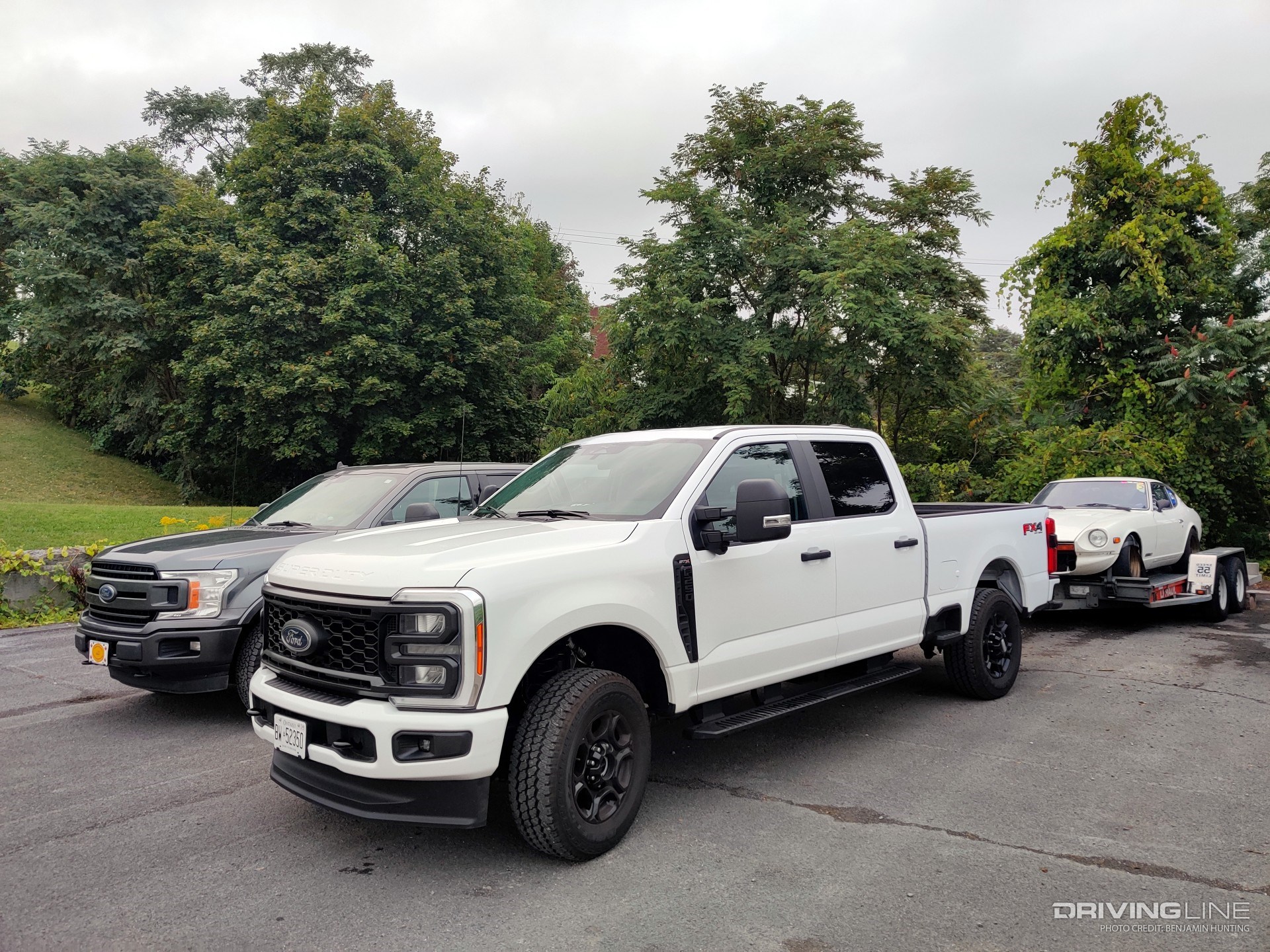 2023 Ford F-250 XL with trailer and F-150