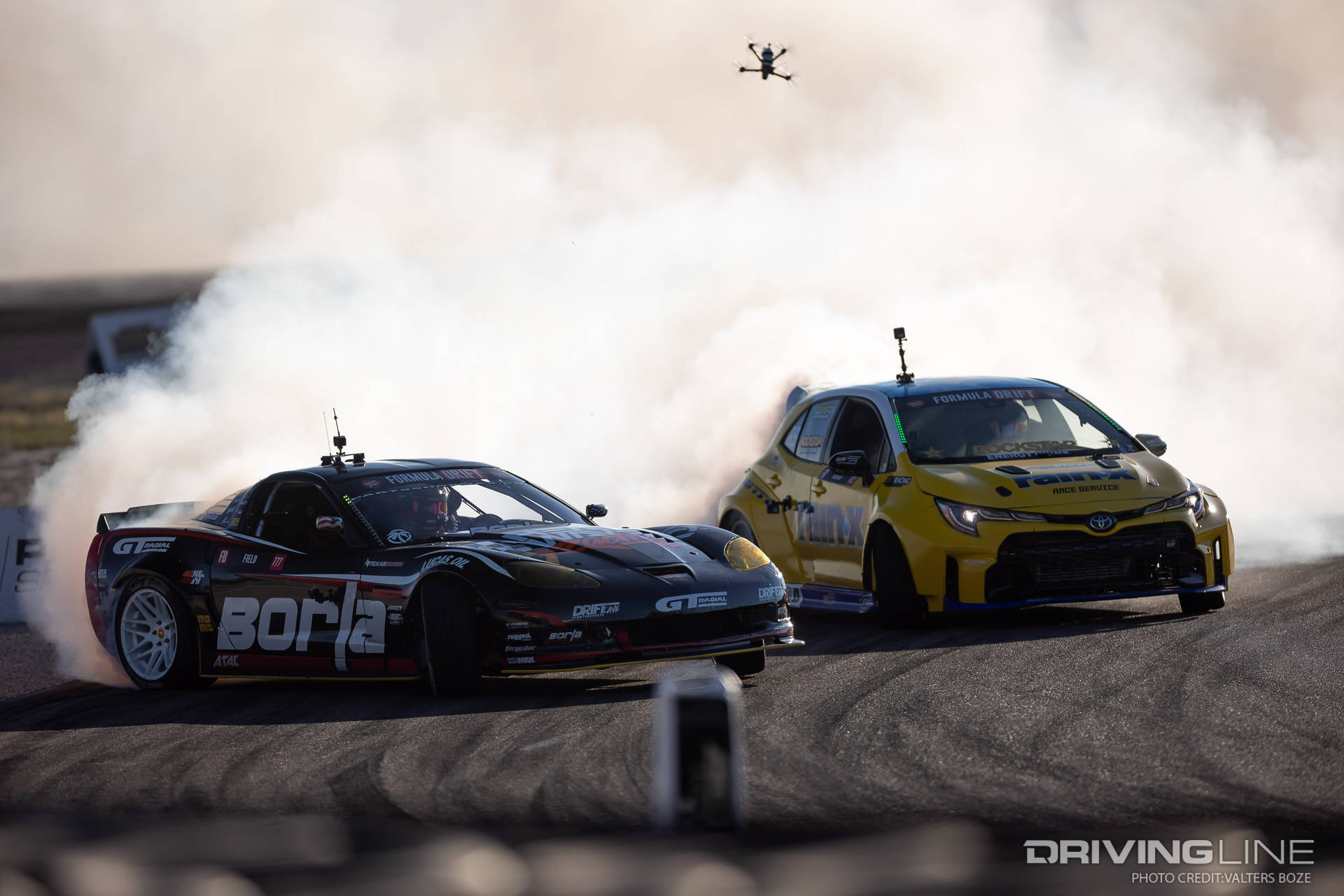Matt Field tandem Drifting against Ryan Tuerck at 2023 Formula Drift Utah