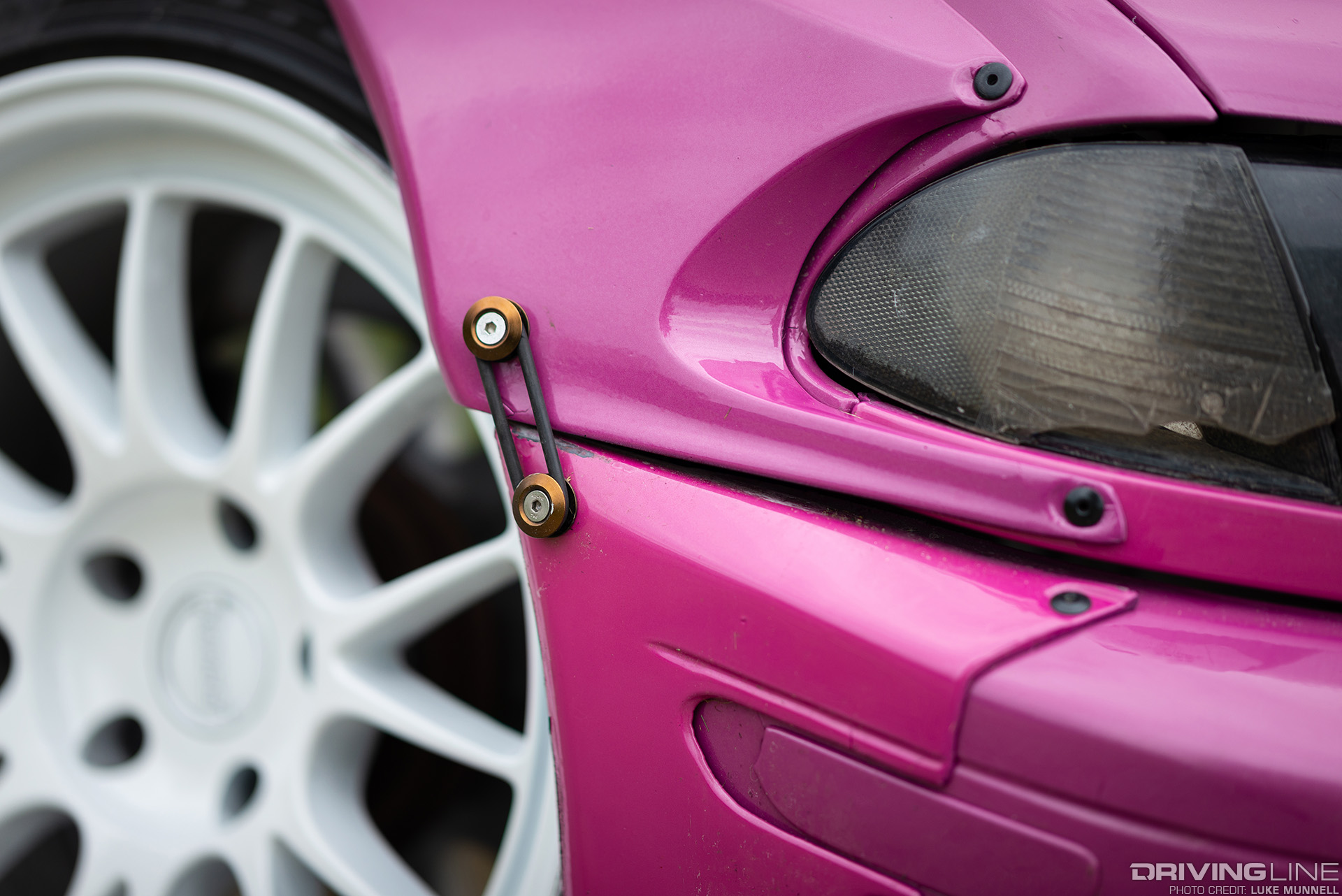 Front fender and bumper detail of E46 Drift wagon
