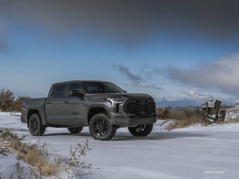 Nitto Terra Grappler G3 A/T tire on a Toyota Tundra in snow