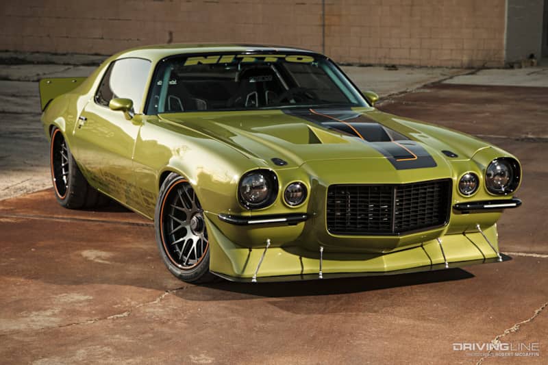 Chevrolet Camaro with Nitto banner on Nitto tires