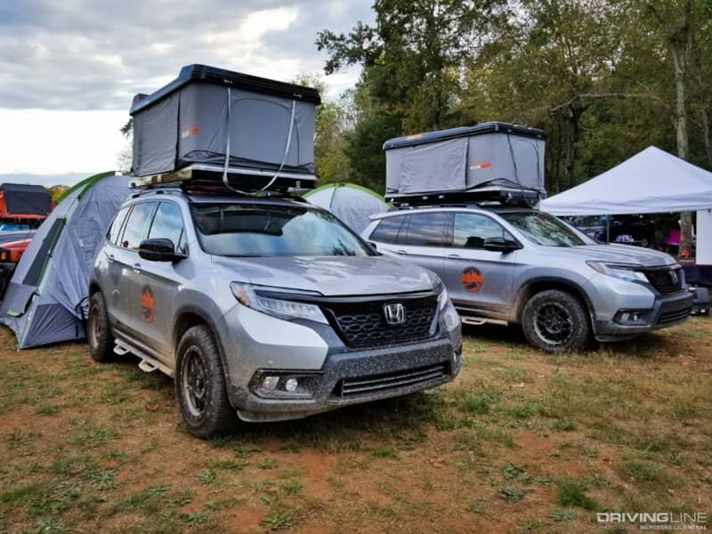 Honda Passport on Nittos overlanding camping tents