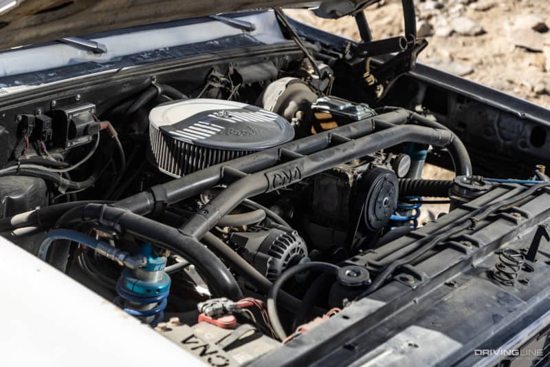 Chevy 383 V8 stroker engine in a 1977 K10 truck