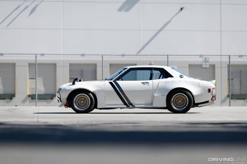 driver side profile of Nitto NT555RII tire on a 1974 Toyota Celica