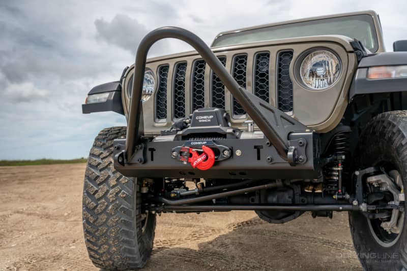 EVO MFG JL  JT Stinger front quarter pounder winch bumper front view