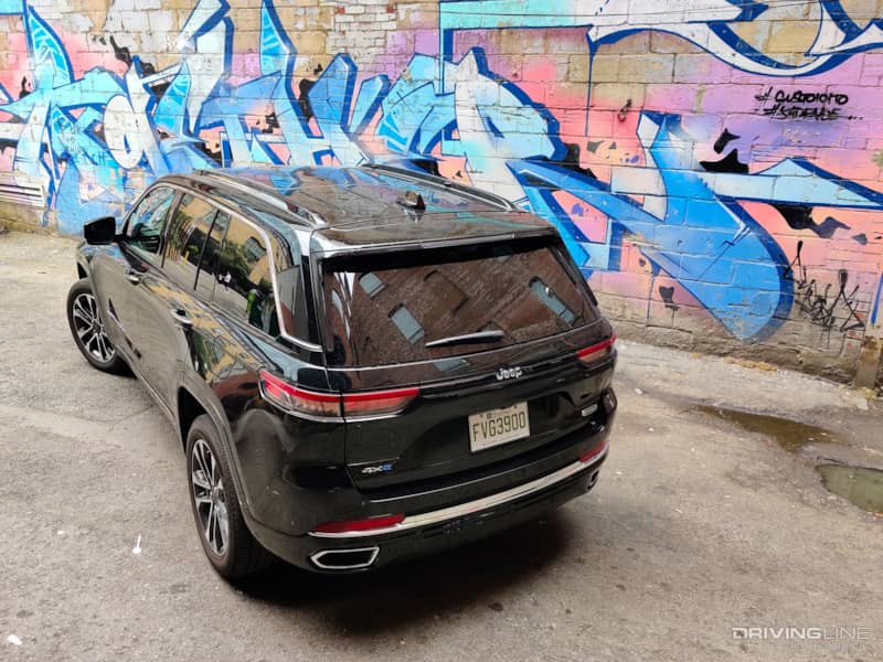 2023 Jeep Grand Cherokee 4xe rear view in alley
