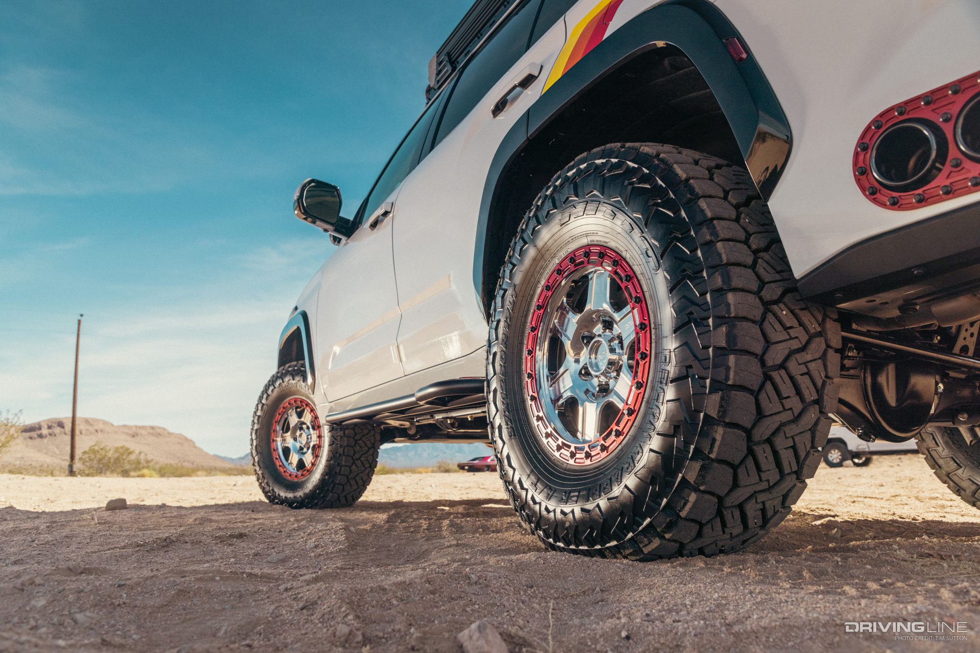 Passenger side Nitto Recon Grappler tires on 2023 Toyota Sequoia Overland Concept