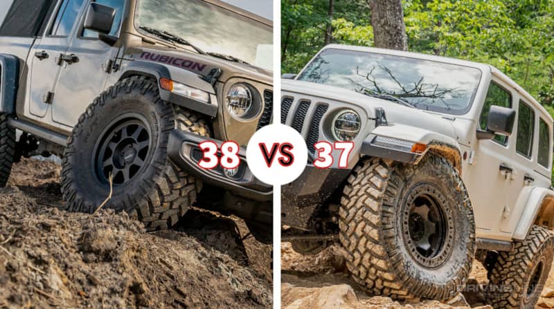 37 versus 38 Nitto Trail Grapplers Jeep Wrangler JL JT Gladiator
