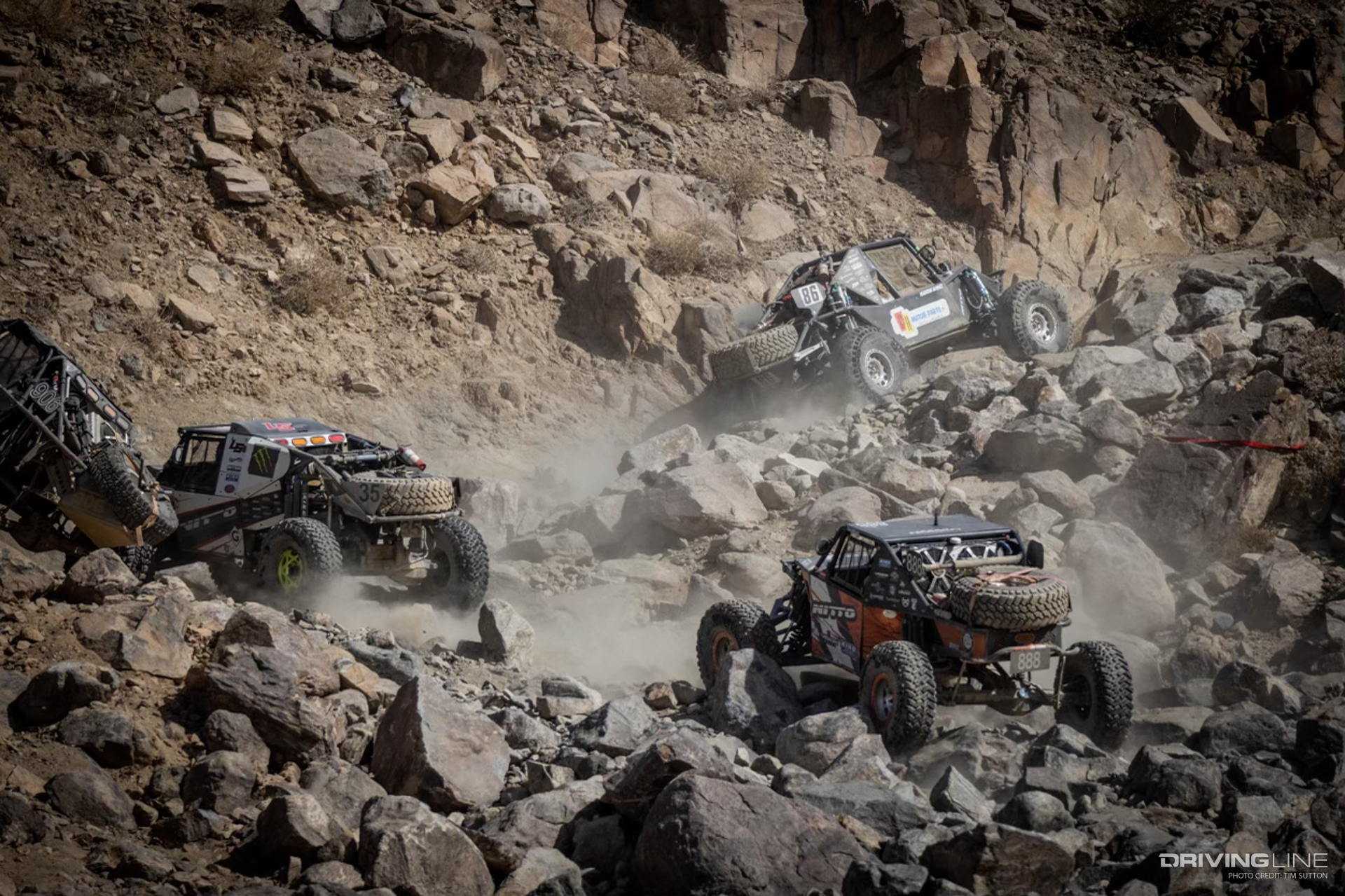 Rock course at Ultra4 off-road racing in the 2023 KOH Nitto Race of Kings
