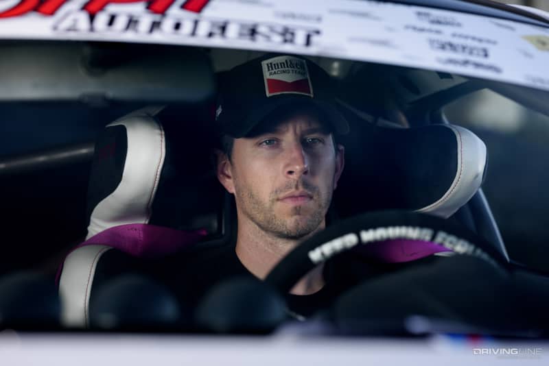 TJ Hunt behind the wheel of his Nissan Z Demo drift car