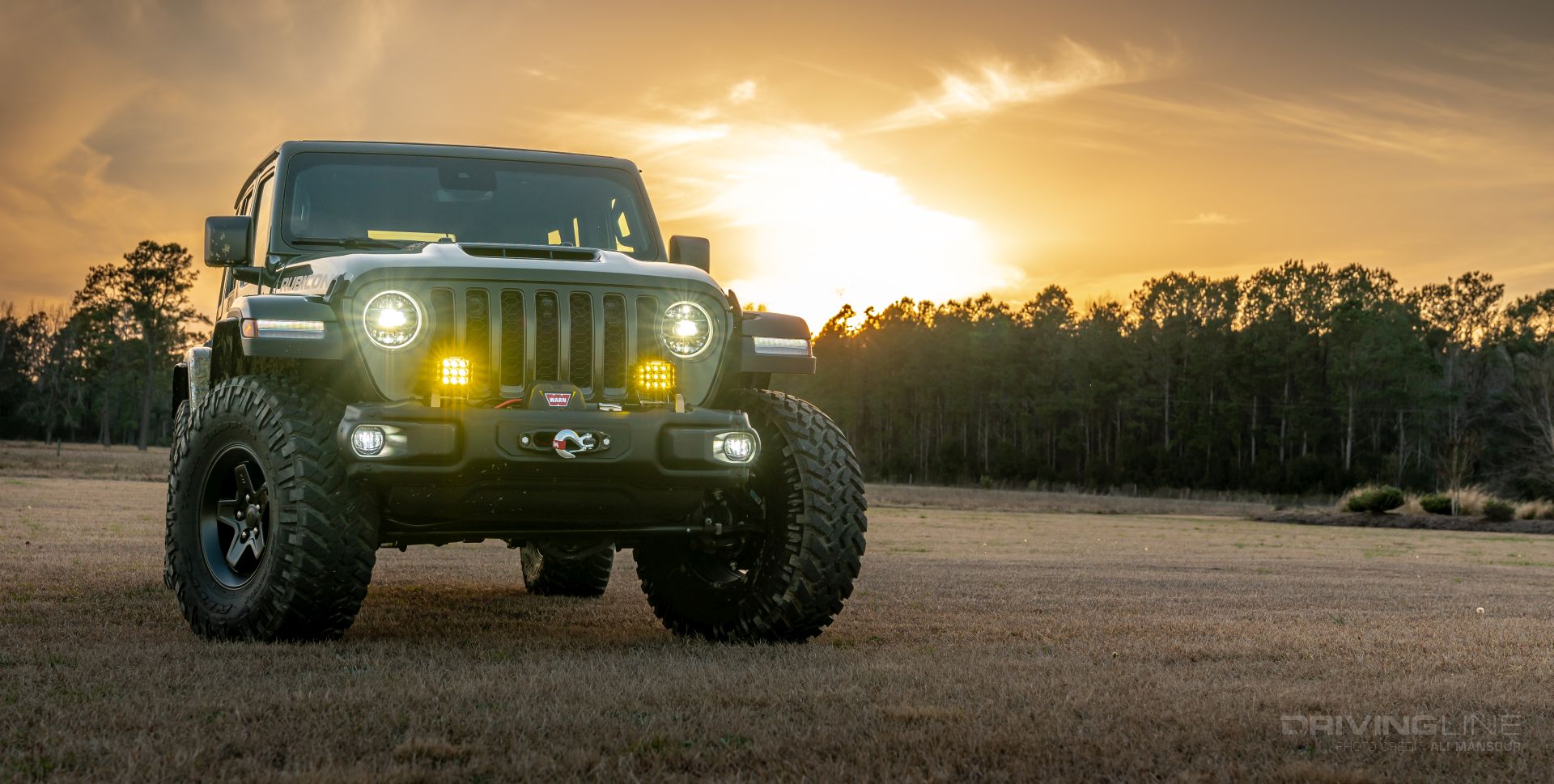 GG Lighting CB60 XL Jeep Wrangler JL Bumper Lights sunset