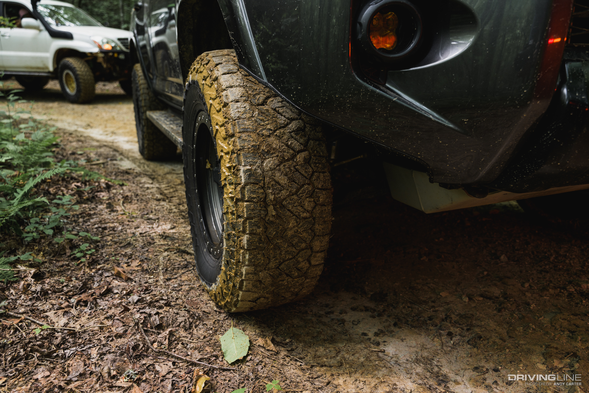Nitto Recon Grappler tire covered in mud