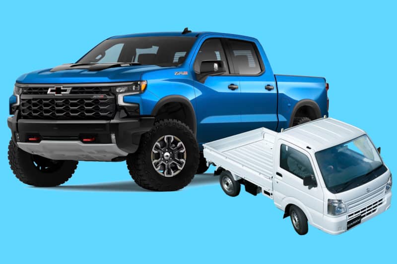 Chevy Silverado ZR2 and Suzuki Carry