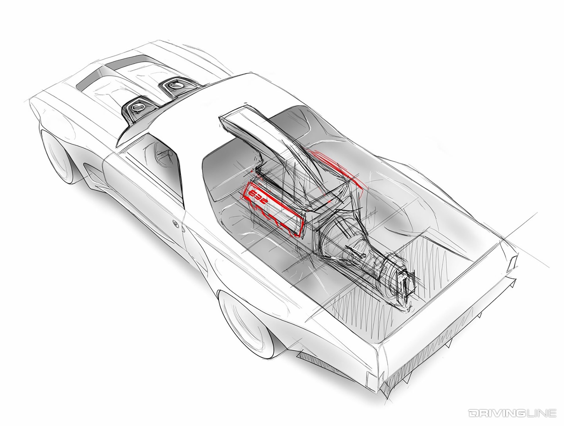 Mid Engine El Camino Rendering