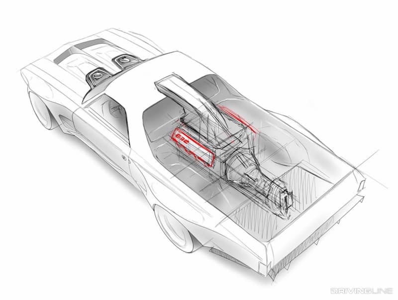 Mid Engine El Camino Rendering