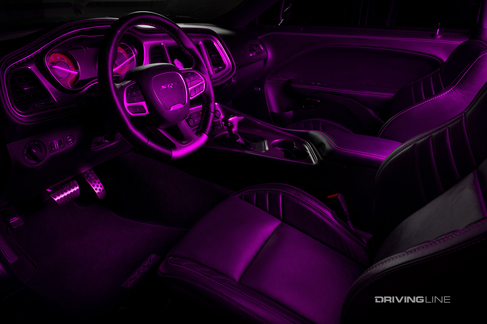 inside exomod black velvet hellcat charger