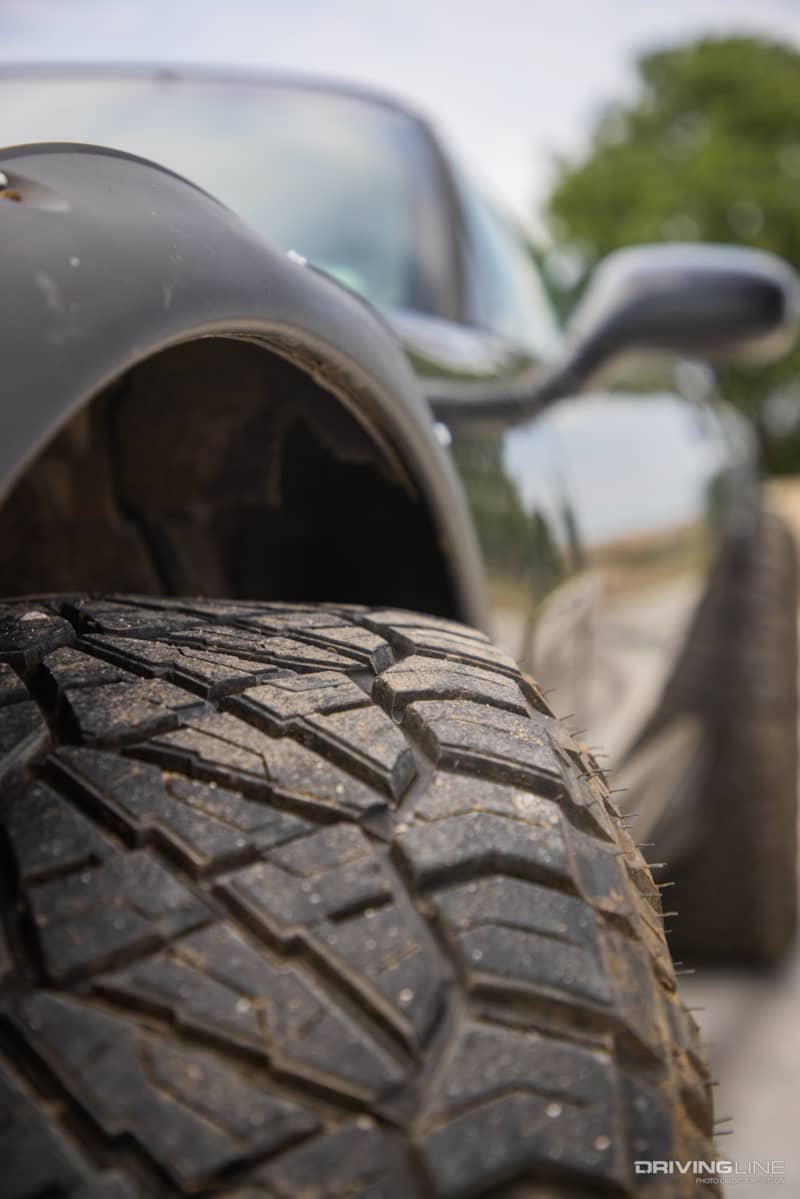 Fender flares and tire clearance on lifted Corvette with Nitto Ridge Grappler tires