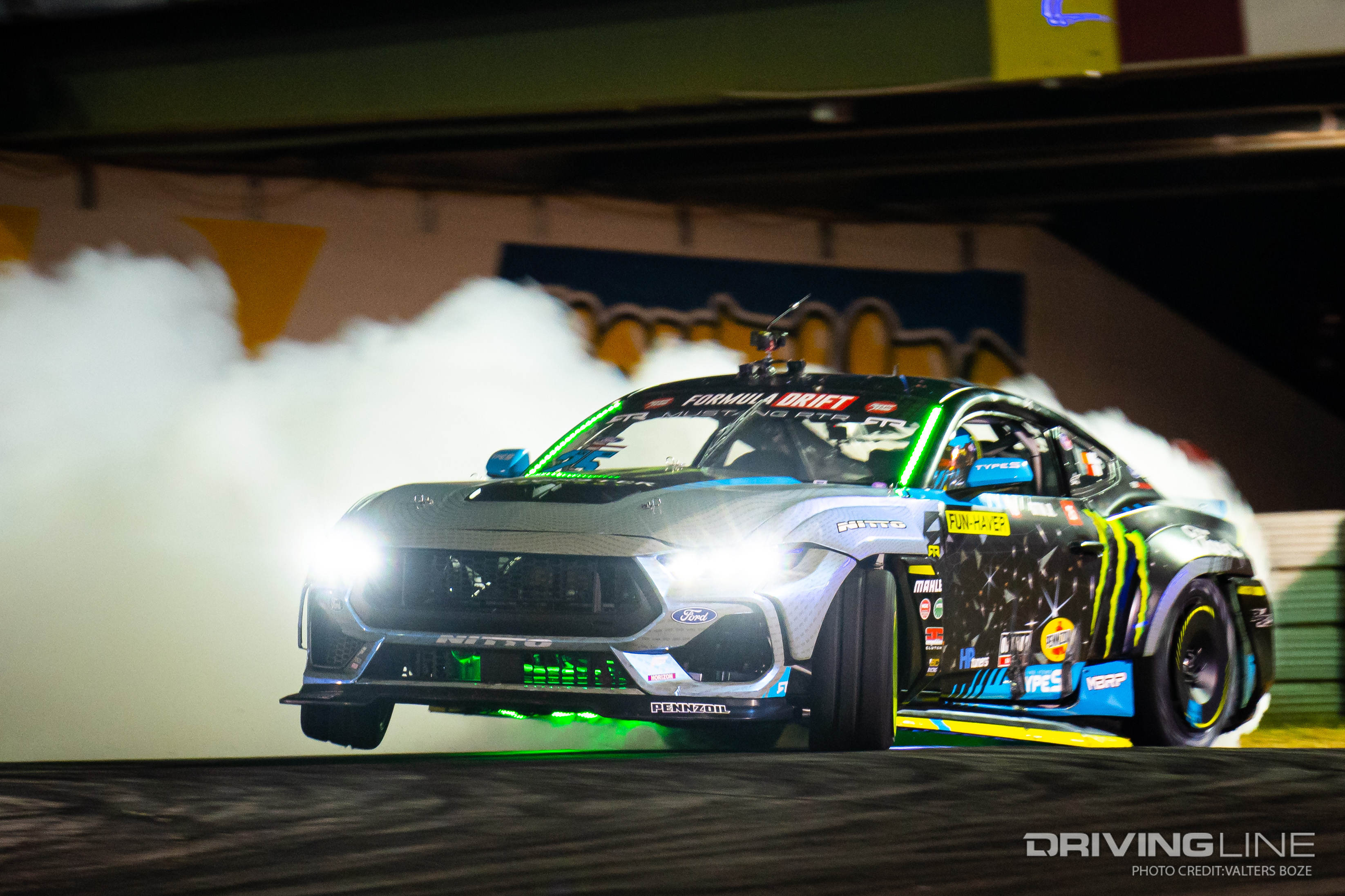 Vaughn Gittin Jr. drifting at 2023 FDATL