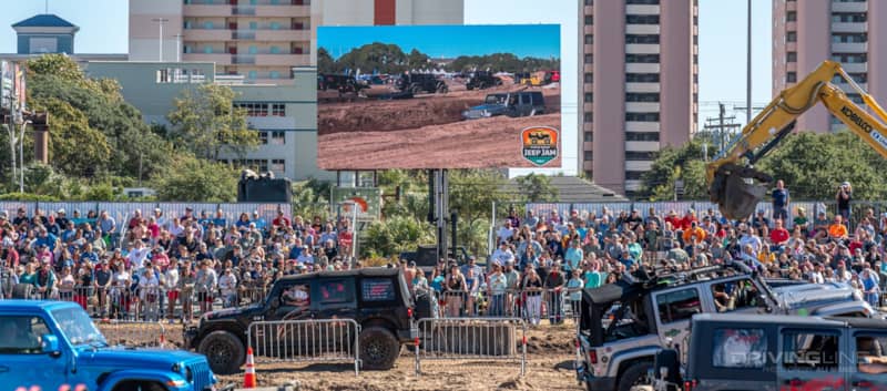 Myrtle Beach Jeep Jam jumbotron off-road course