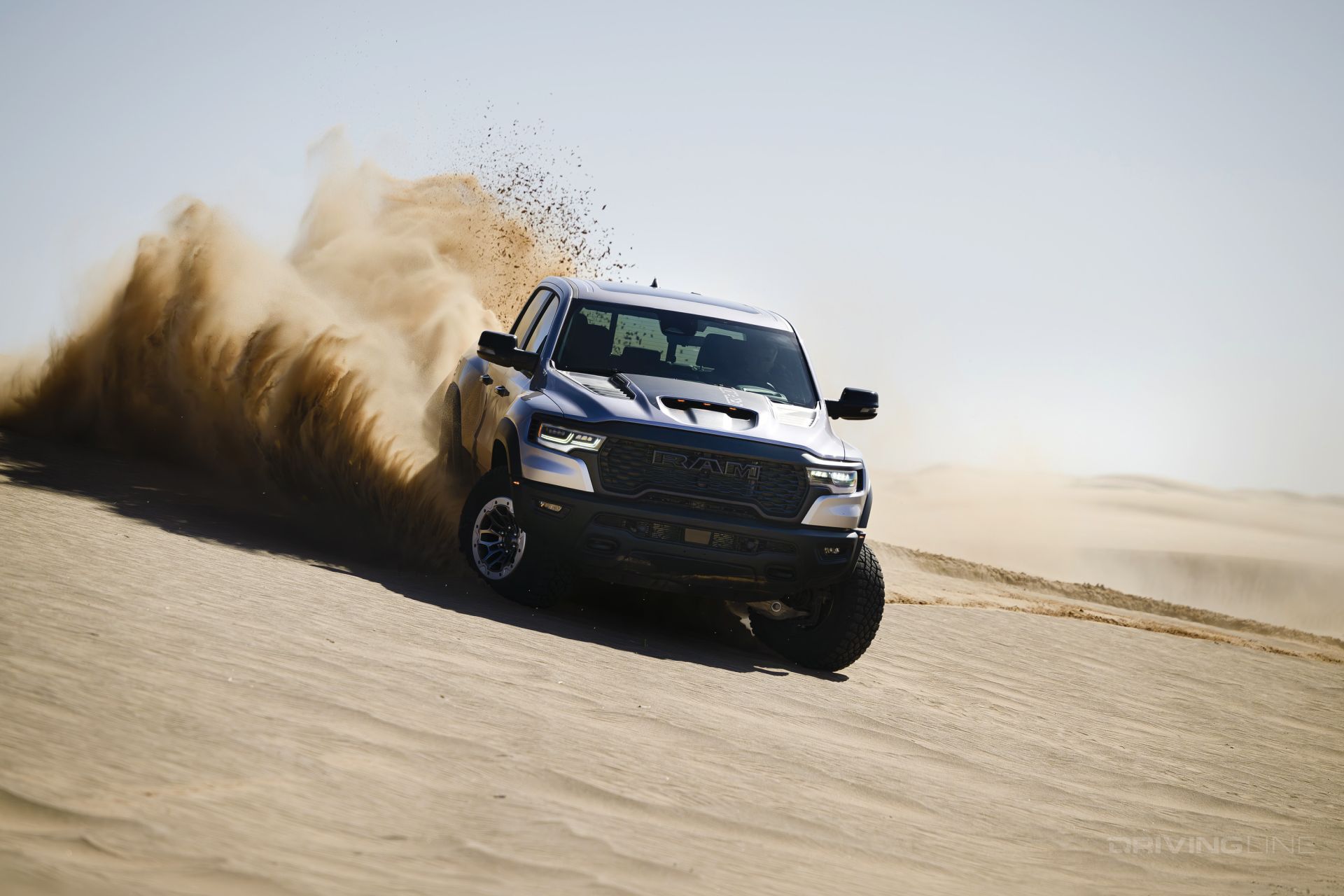 Ram RHO Sand Dunes kicking sand front view