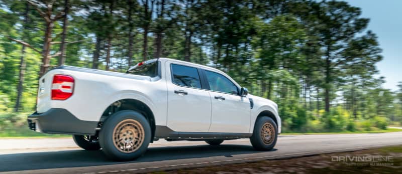 Ford Maverick Hybrid XL white with bronze wheels