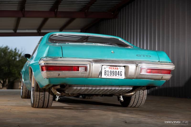 Rear of Cynthia Pierce's '72 Pontiac GTO