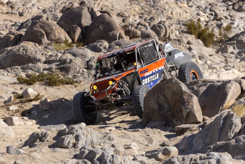 Brett Harrell in a rock section in the 2024 Nitto Race of Kings at the King of the Hammers off-road race
