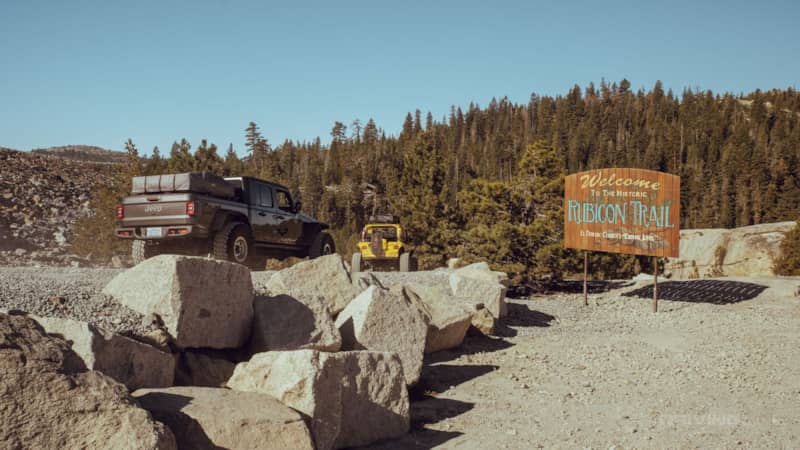 Rubicon Trail Jeep Gladiator Entrance sign