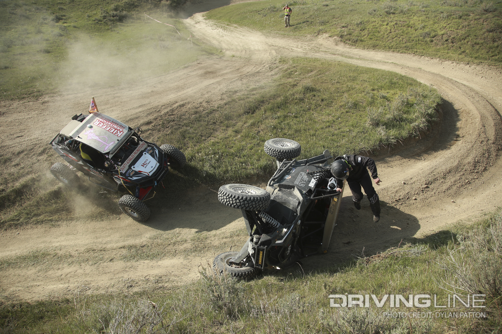small UTV crash off-road racing at 2023 Ultra4 Big Sky 200
