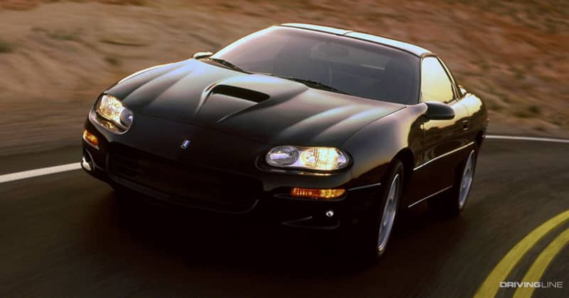 LS V8 in a black Chevy Camaro