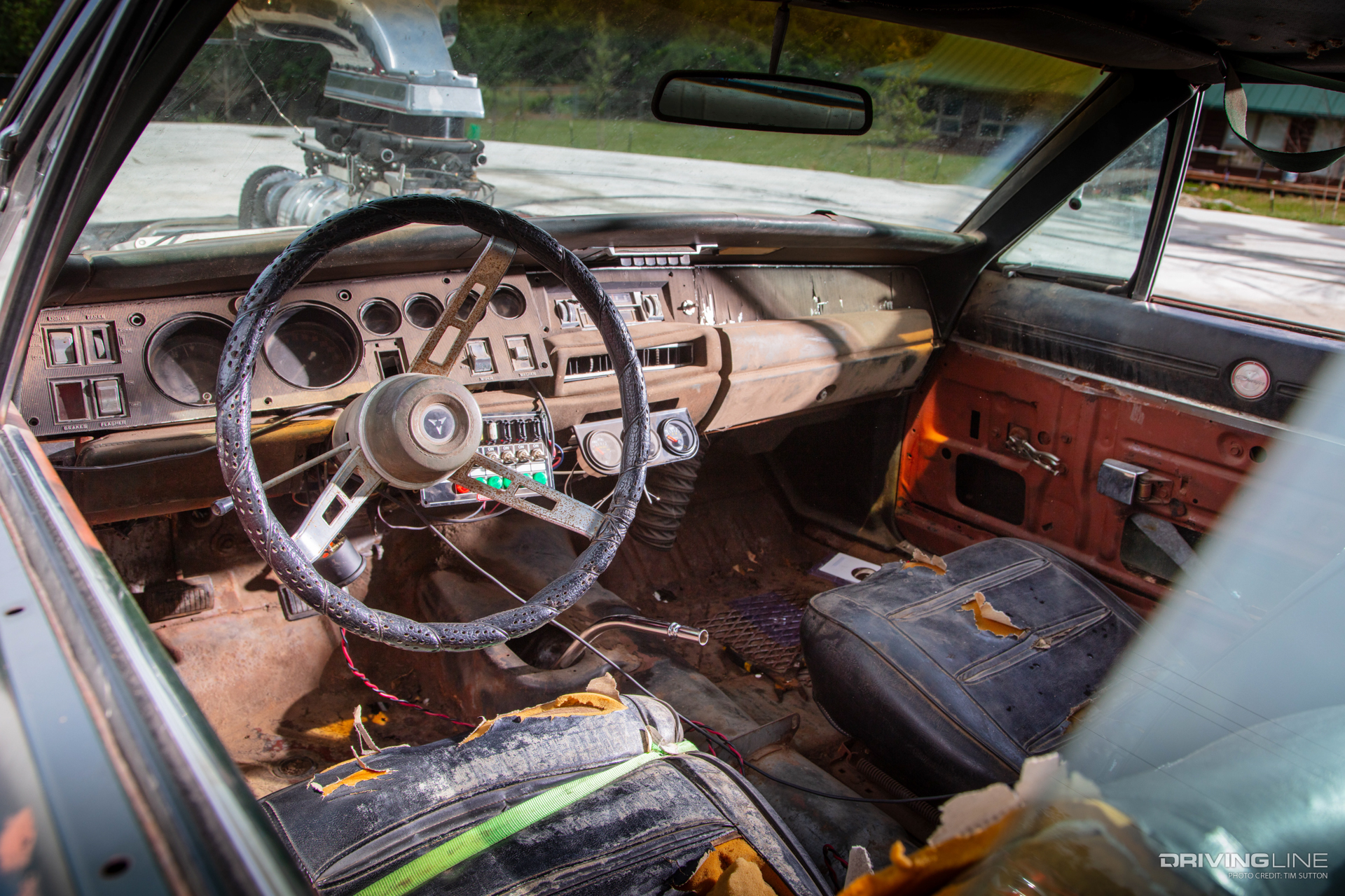 Interior of Westen Champlan's 1968 Dodge Charger