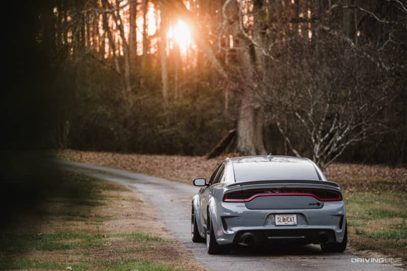 Rear of 2022 Dodge Charger Hellcat with NT555 RII tires