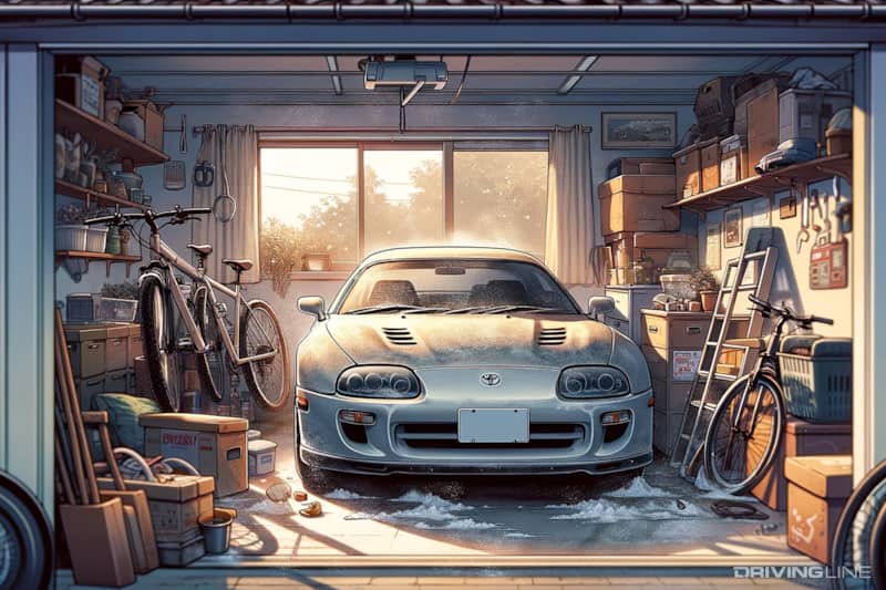Mk4 Supra in Garage Illustration