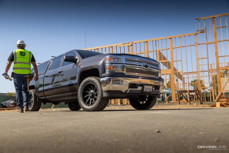 2016 Chevy Silverado Truck on a construction site with Terra Grappler G3 tires