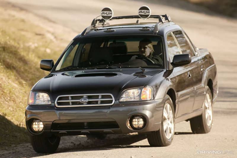 Subaru Baja on Mountain Road