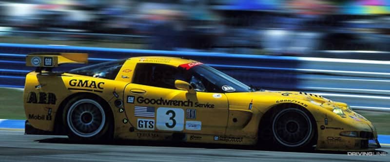 yellow Corvette C5 racecar