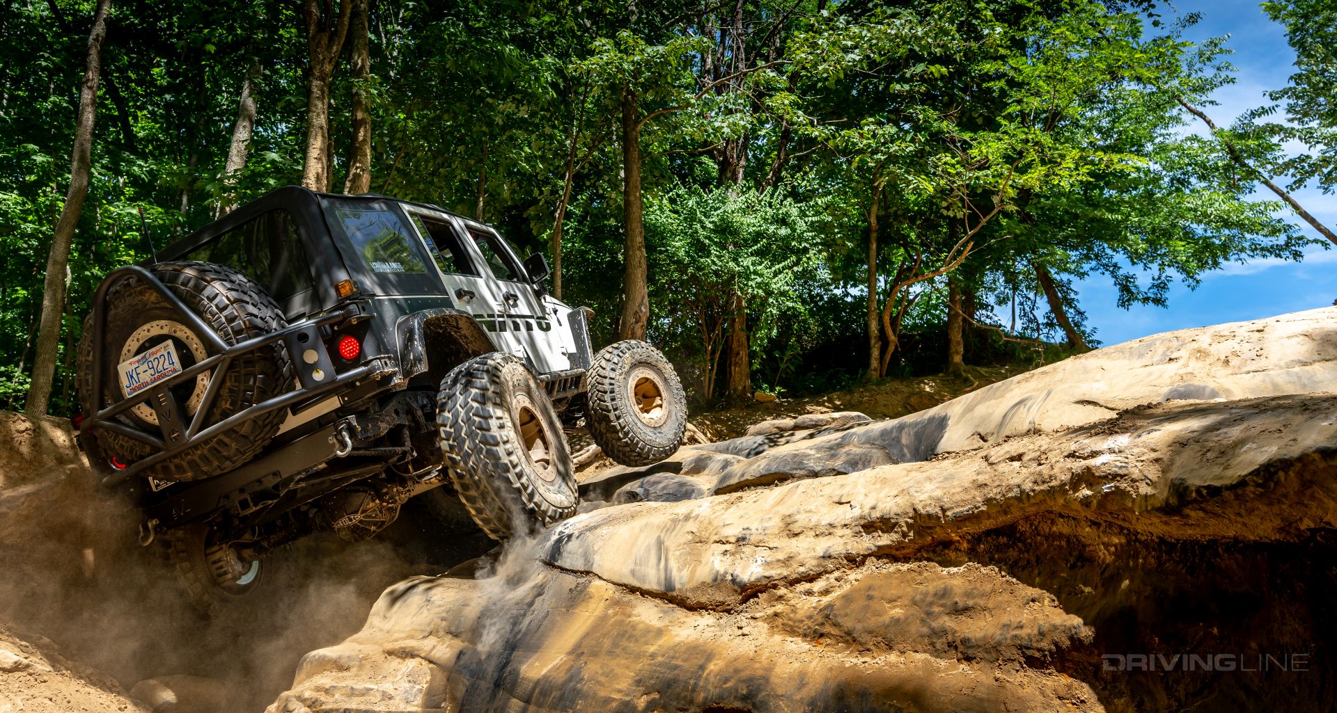 Jeep Wrangler JK on 40s Windrock Park rock crawling