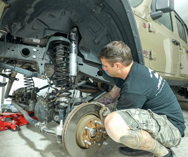 JT BDS Suspension lift install garage front coils