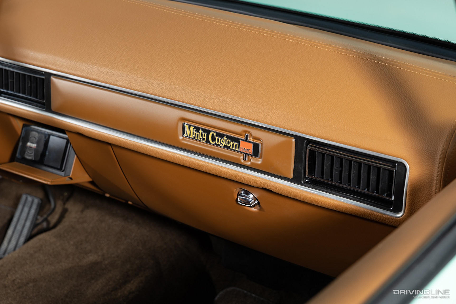 Billet Dash Badge of Cody McKelvy's '78 GMC Jimmy Built by Hill's Hot Rods