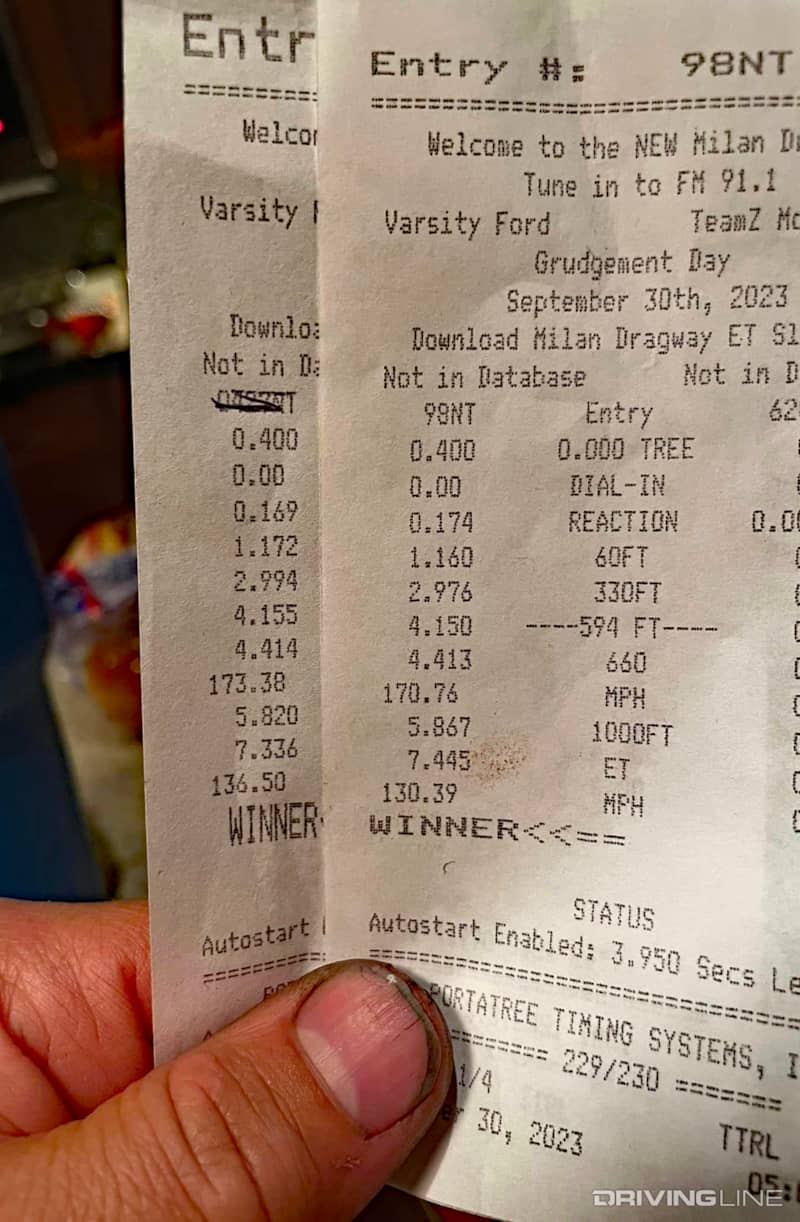 Drag Race Timeslip Diesel 4x4 Record