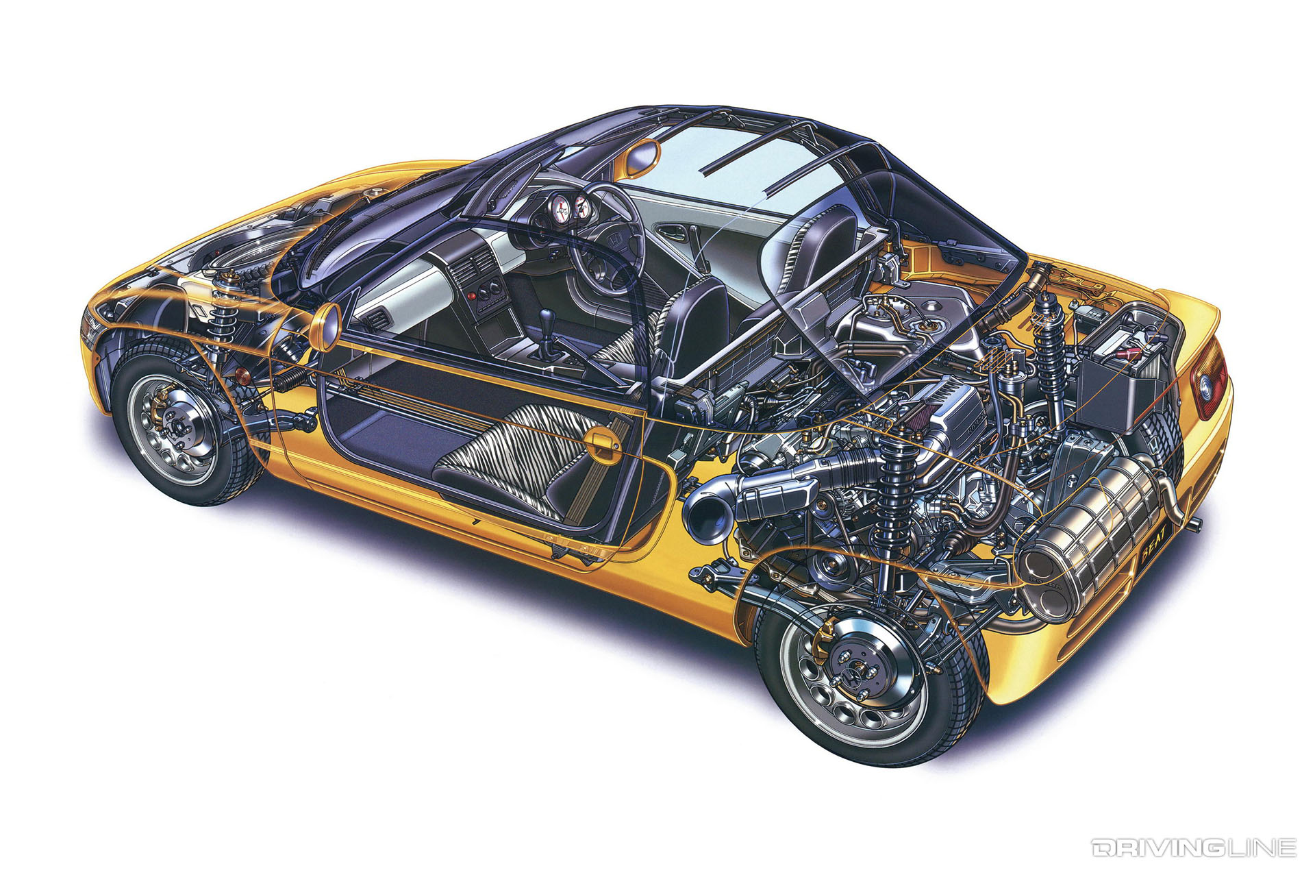 Honda Beat Cut Away Illustration