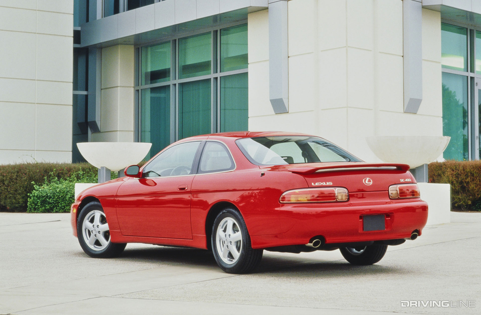red Lexus SC Rear 3/4 View